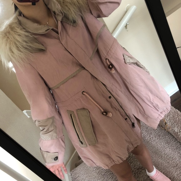 Fur wind coat with cotton detachable inner pieces - Picture 2 of 5